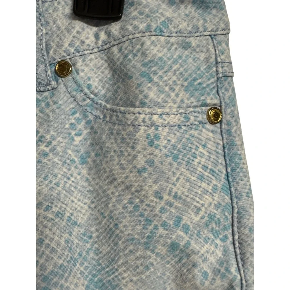 J.McLaughlin Women's Size 4 Lexi Snake Print‎ Slim Leg Jeans  Blue White Flaw